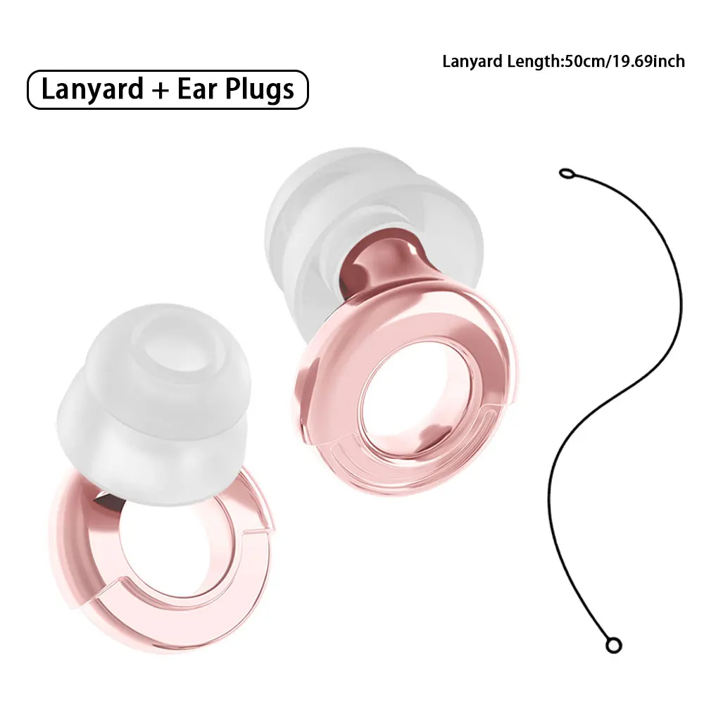 Ultra‑Soft Double‑layer Silicone Earplugs, Waterproof Noise Reducing Ear Plugs for Long‑Haul Flights, Swimming and Concerts