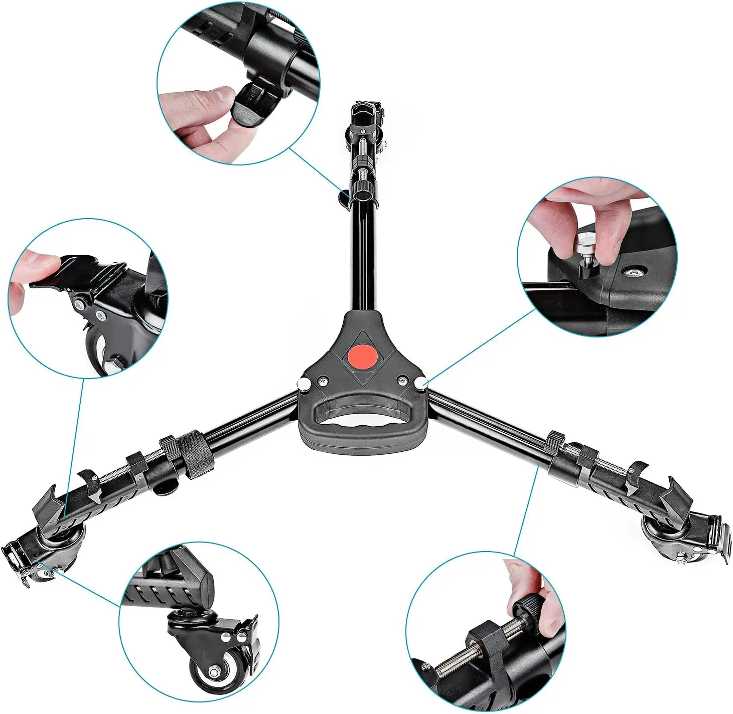 Neewer Photography Professional Heavy Duty Tripod Dolly for Canon Nikon Sony DSLR Cameras Camcorder Photo Video Lighting