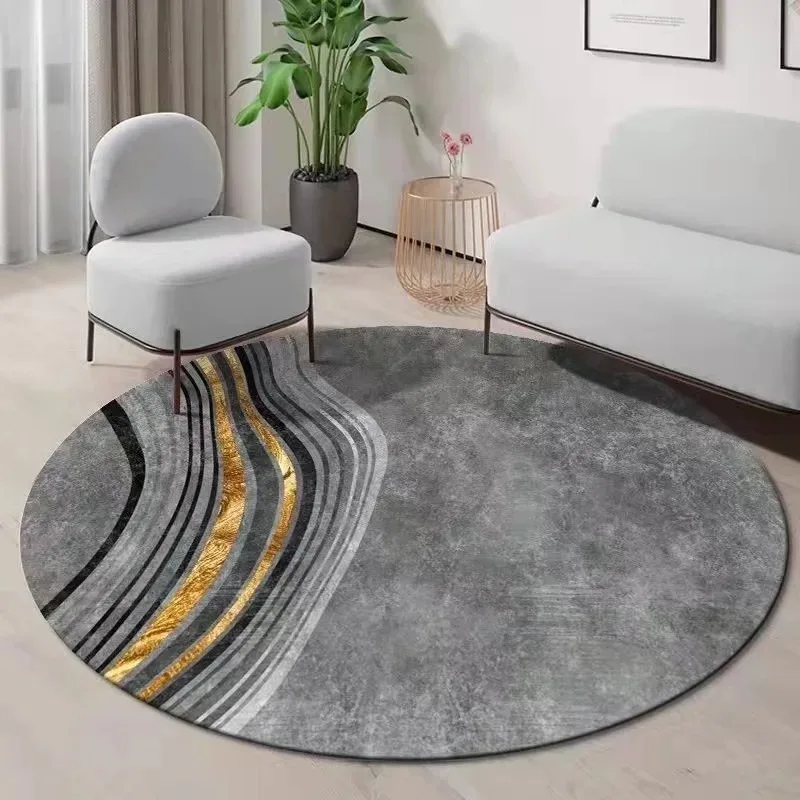 Irregular Carpets for Living Room Home Washable Non-slip Mat Modern Minimalist Bedroom Decor Round Carpet Thicken Lounge Rug