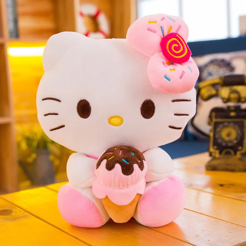 Sanrio Hello Kitty Kuromi Stuffed Toys Kawaii Cute Cartoon Doll Decor Sofa Pillow Anime Home Deco Birthday Christmas Gift