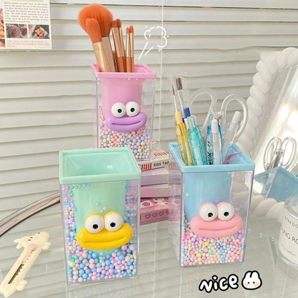 

Cute Sausage Mouth Pen Holder Acrylic Funny Colored Ball Pen Holder Dream Color Handmade Stationery Storage Box Students