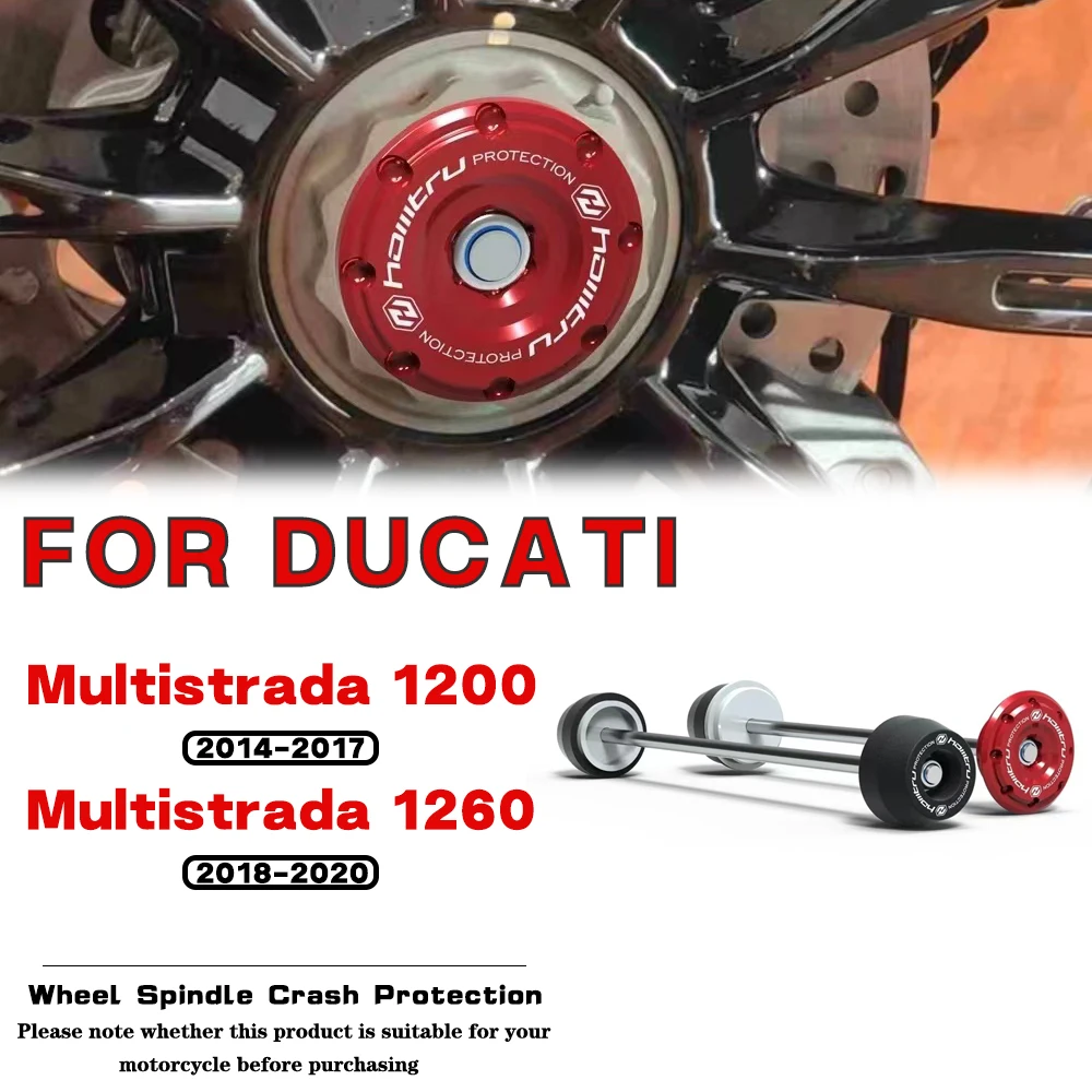 

For DUCATI Multistrada 1200 1260 V4 S Pikes Peak 2012-2023 Motorcycle Accessories Front Rear Wheel Spindle Crash Protection