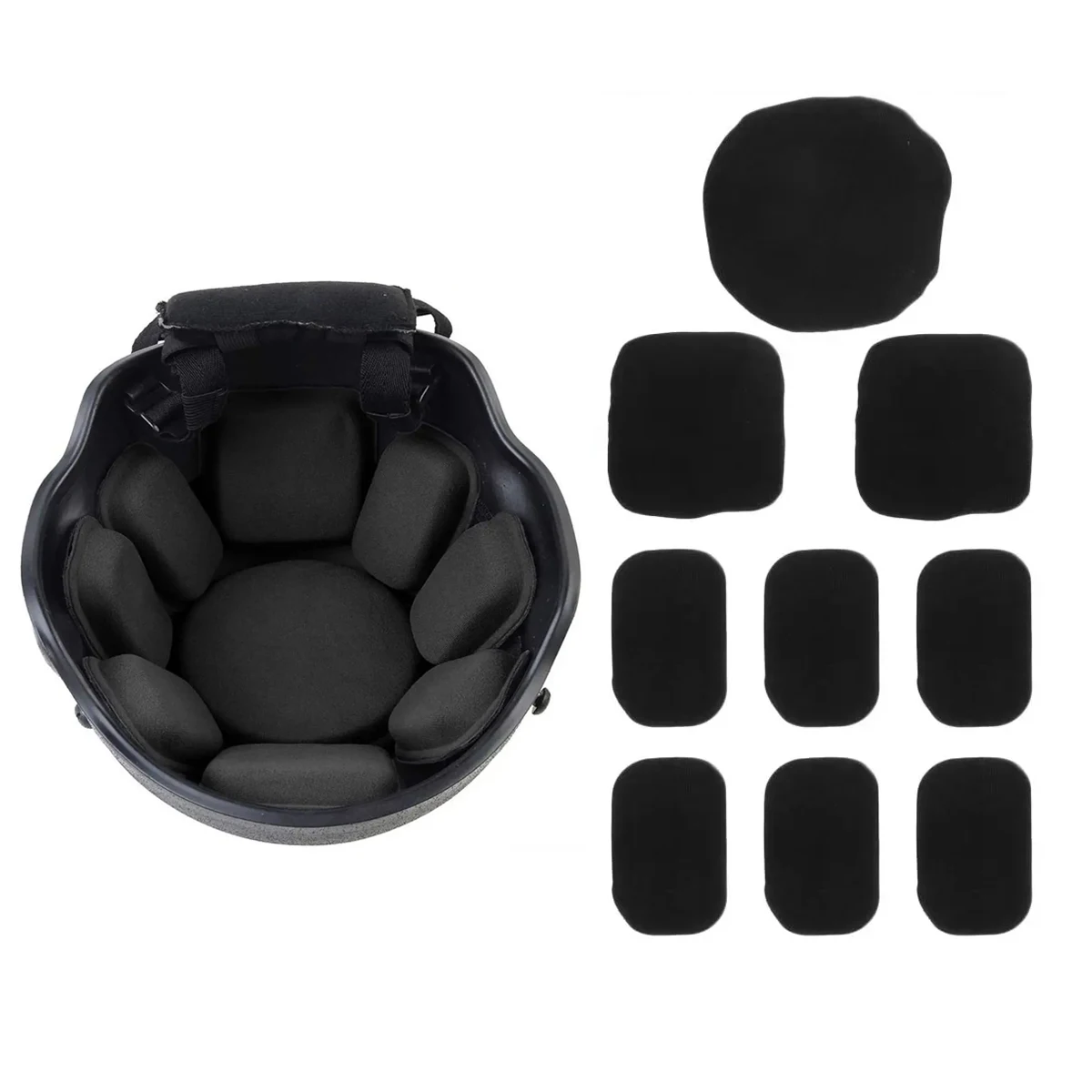 

1Set Black EVA Cushions Hunting Shooting Cap Pad Sports Protective Helmet Sticker Foam Liners Pads