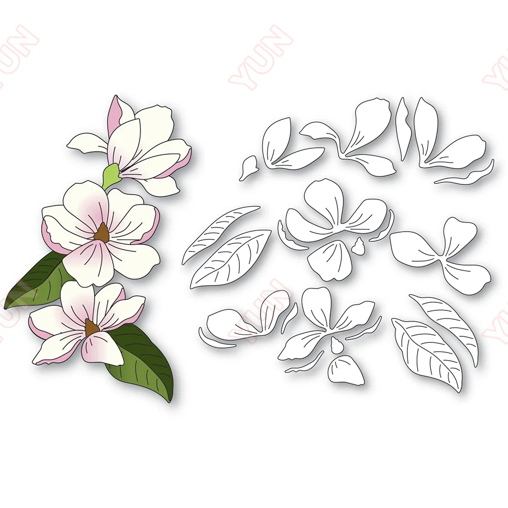 

New Handmade Album Magnolia Leaf Metal Cutting Dies for Diy Scrapbooking Album Decorative Embossing Paper Cards