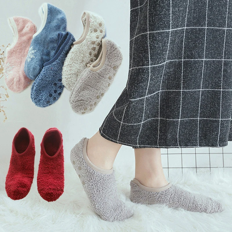 

Winter Floor Socks Hosiery Sleeves Lamb Plush Floor Socks Fleece Thick Slippers Socks Anti-skid Shoes Adult Winter Plush Indoor