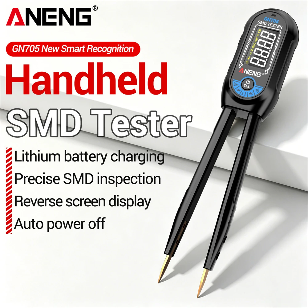 ANENG GN705 Smart Tweezers SMD Tester Digital Professional Rechargeable 10V Voltage Resistance Capacitance Diode Repair Tool ﻿