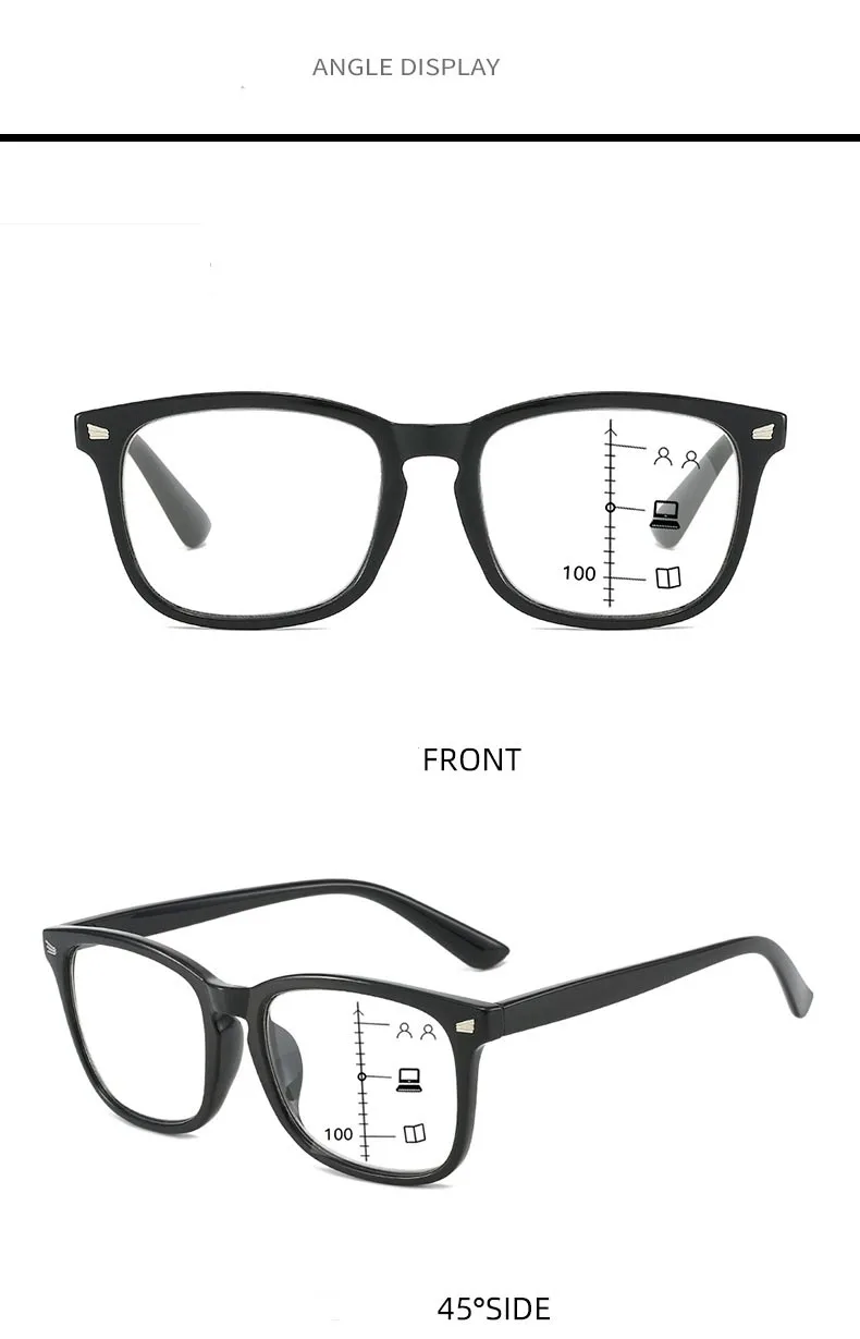Progressive Multifokale Anti-Blaulicht-Lesebrille mit Fern- und Nahsichtfunktion Brillengestelle für Männer und Frauen – Detail 4