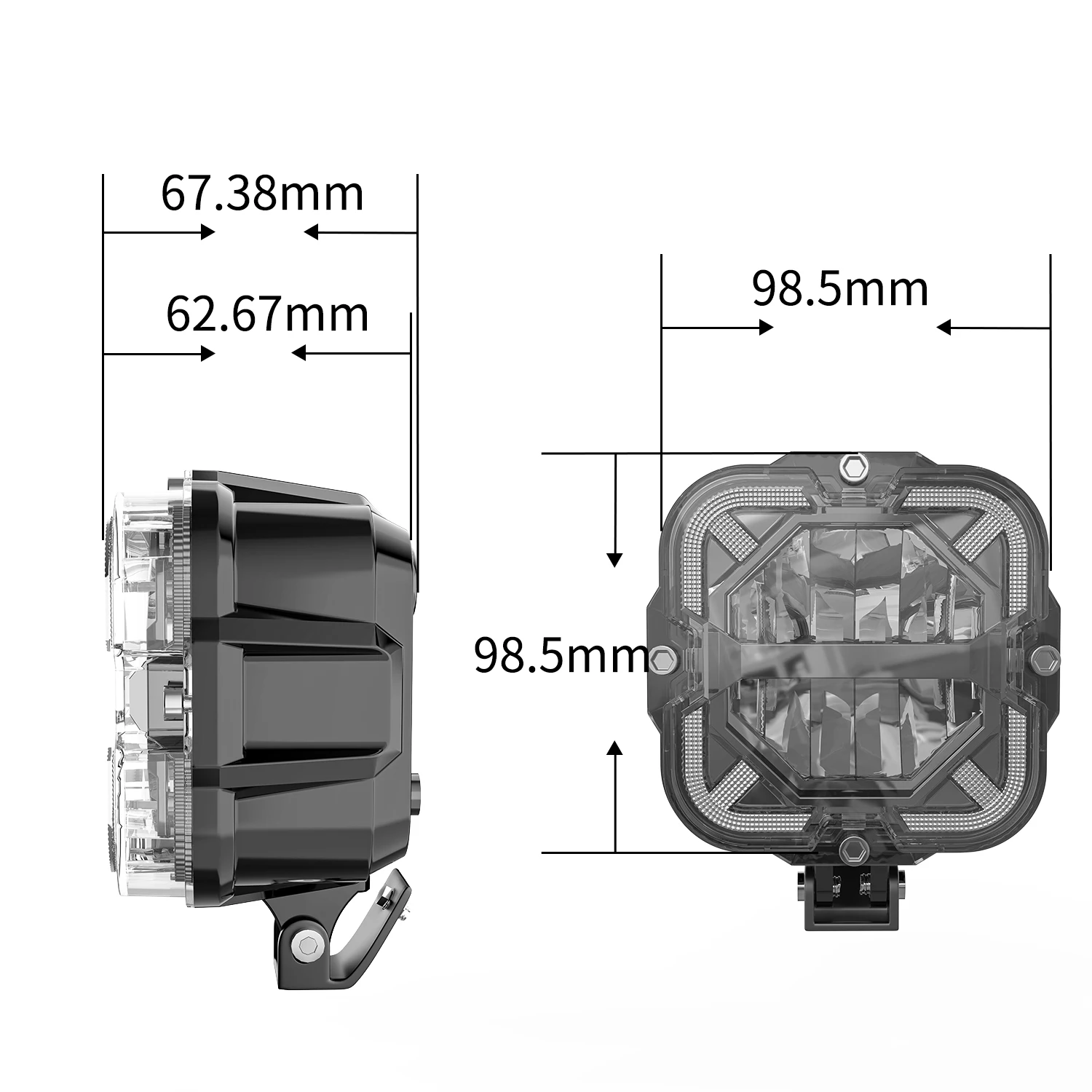

SXMA LED6514 65W Arrow Style LED WORK LAMP 3.9 " Scan Off Road Headlight Auxiliary Square Car Driving Flash Light SUV
