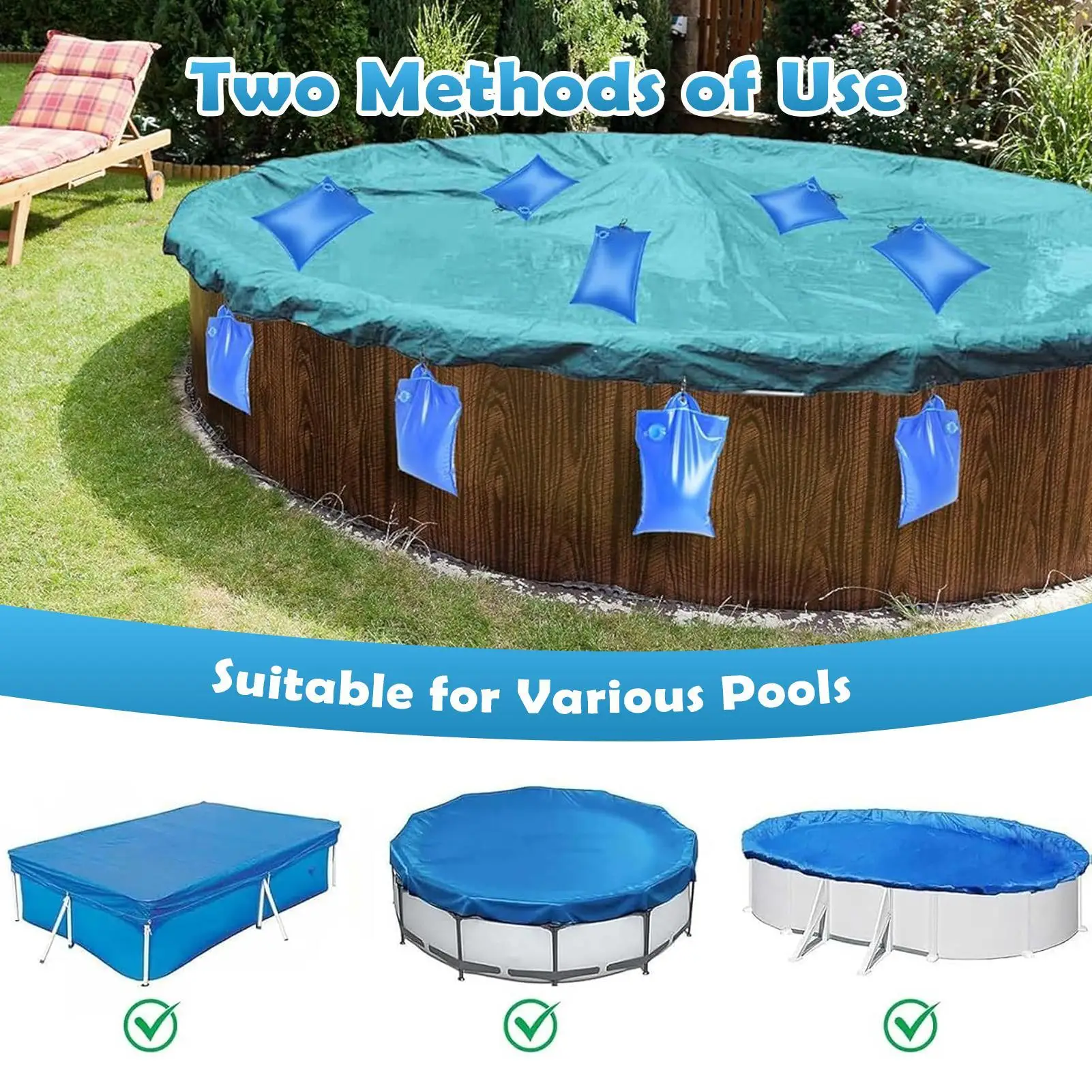 

Water Bags For Pool Cover Thick Hook Spa Accessories 10 Pieces PVC Pool Cover Water Bags For Hot Tub Storm Daily Home Garden