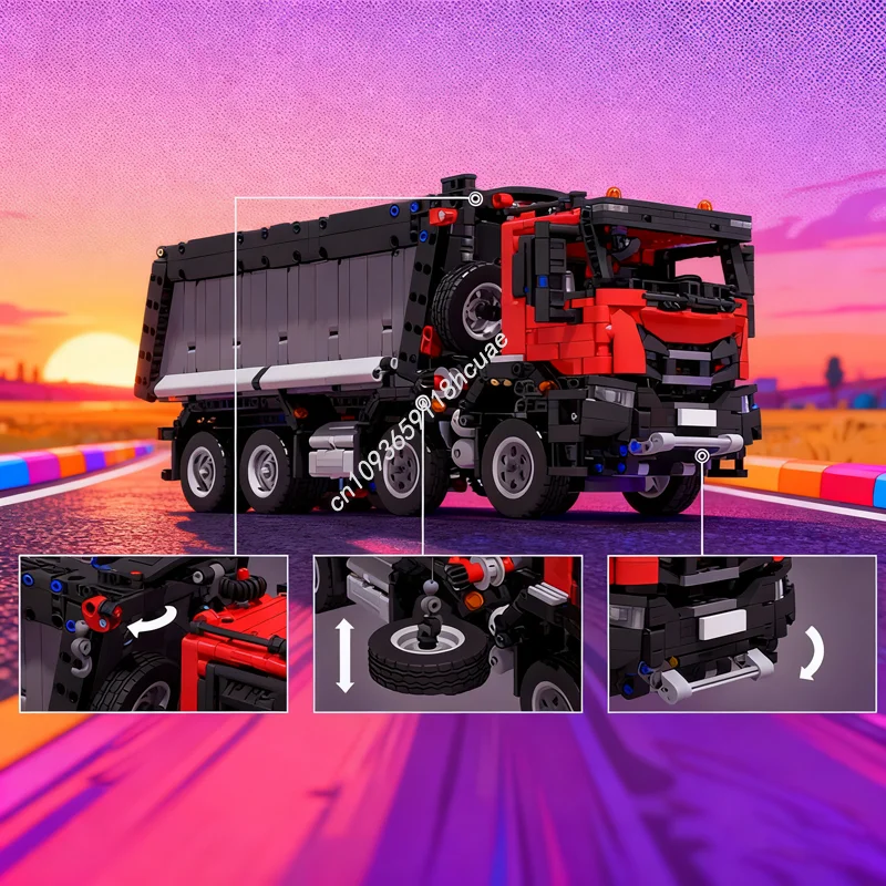 2058 pçs moc iveco t way basculante modelo técnico blocos de construção montar presente natal brinquedo criativo idéia educação tijolo crianças