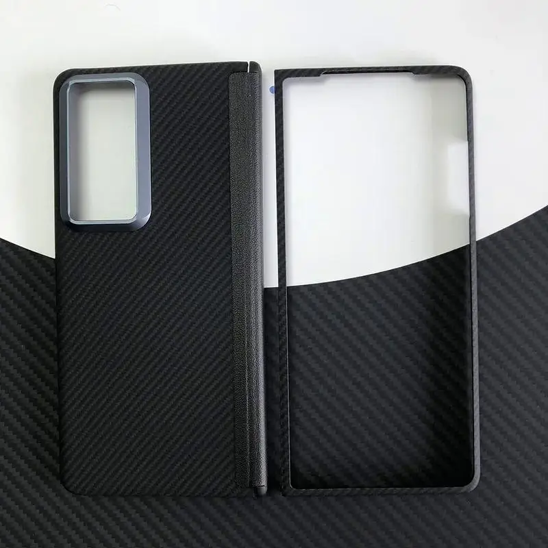 

Phone black for Honor Magic V2 , MV2 Kevlar case aramid carbon fiber magnetic wireless charging