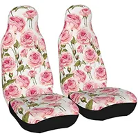 Rose Pink Car Seat Covers 2 Pcs Set Vehicle Front Seat Protector Auto Interior Accessories Protetors Car Mat Covers