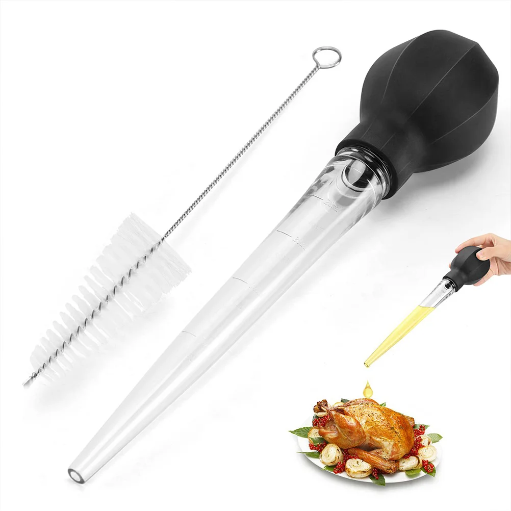 

Turkey Baster Plastic Silicone Seasoning Injector For Meat Cooking Bbq Camping Outdoor Kitchen Tool Sauce Tube