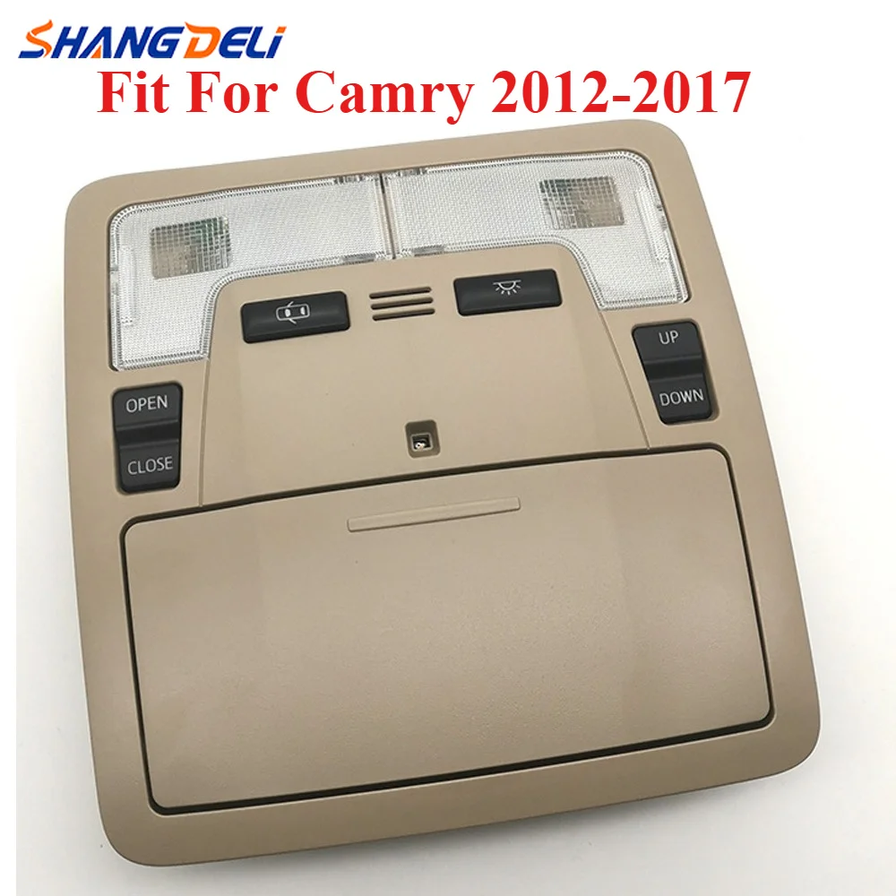 Beige Overhead Console Dome Light Sunroof Control Switch Interior Roof Reading Lamp For Toyota Camry 2012- 2017 Replacement