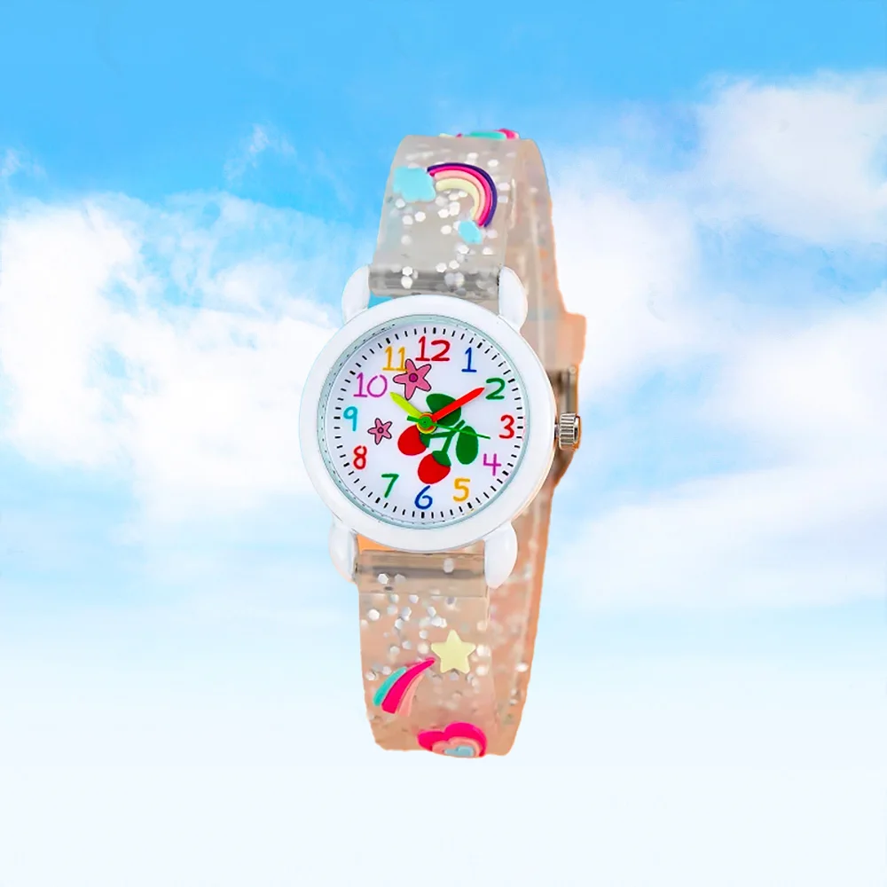 3D Kids Quartz Wristwatch Silicone Strap Timepiece for Boys And Girls Children's Watch Gift Educational Toy for Kids
