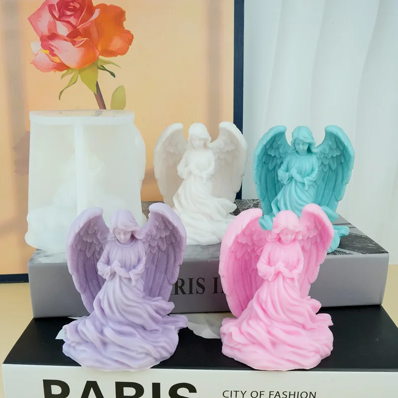 

Силиконовая форма для свечи ангела, форма для орнамента ангела, сделай сам, ручное изготовление длинного платья для девочек, гипсовая форма для ароматерапии, украшение дома