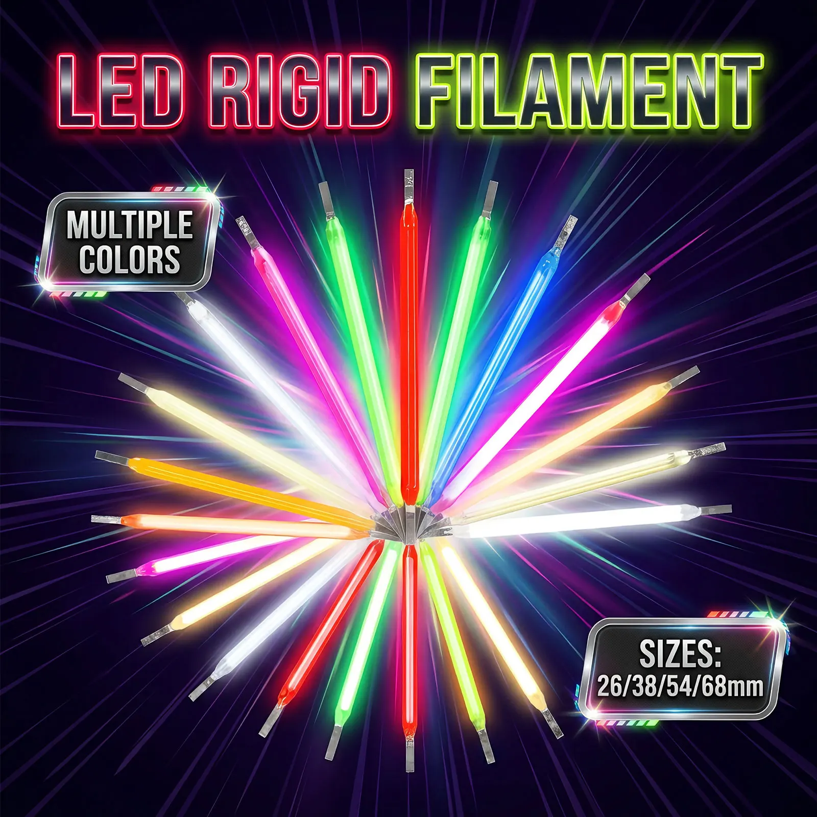 5/10/30/50/100PCS Multicolour COB LED Filament 3V Edison Bulb Lamp Parts Incandescent Light Diodes Accessories Holiday Lighting