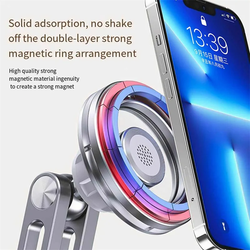 Universal Adjustable Magnetic Mobile Phone Stand Foldable Aluminum Alloy Tablet Bracket for Iphone 15 Ipad Air Pro Clip Mount