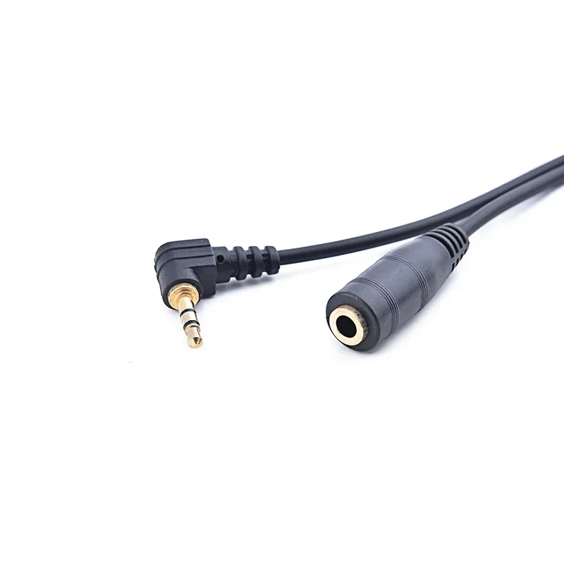 2.5mm Right Angle Male Plug to 3.5mm Female Jack Stereo AUX Audio TRS Socket DC Power Adapter Converter Cable