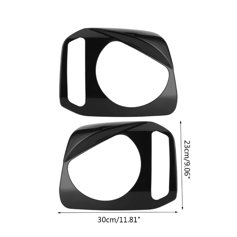 Q39F 2-Piece Front Light Headlight Cover Trim Bezels Trim Easy Installation Car Spare Suitable for Jimny 2007-2017