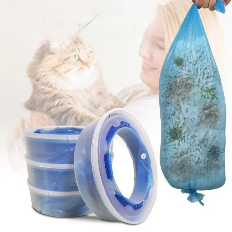 Sac à ordures de toilette pour chat, bac à sable transparent, réapprovisionnement automatique, accessoires professionnels, livres