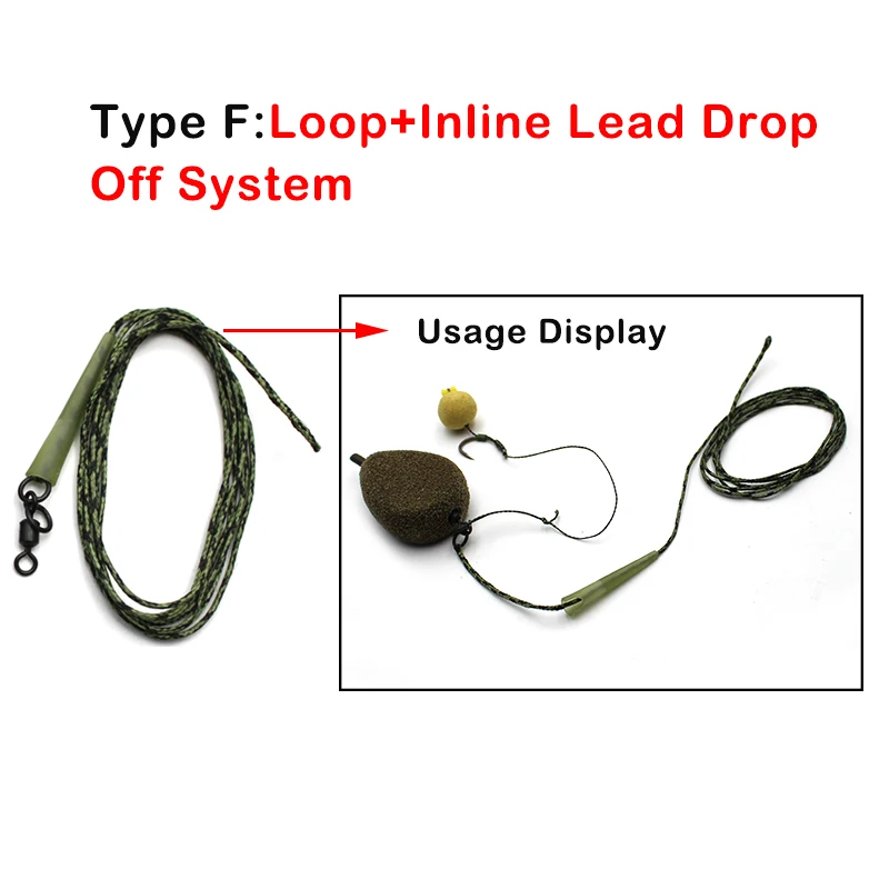 Carp Fishing Line Ready Tied Leadcore  Drop Off Lead Clip Multi Clip Quick Change Swivel for helicopeter Rig Accessories Tackle