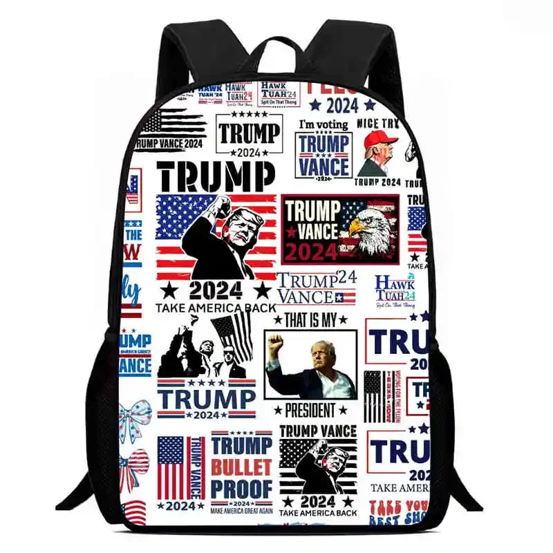 Trump 2024 Printed School Bags Child Backpack,Large Capacity School Backpack for Boys Girls,Book Bags for Pupil Students