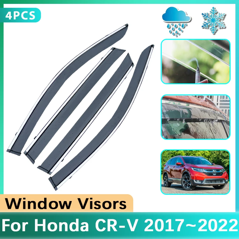 

Car Side Windows Visor For Honda CR-V CRV CR V 2017~2022 2021 Rain Eyebrow Smoke Sun Guard Cover Deflectors Stickers Accessories