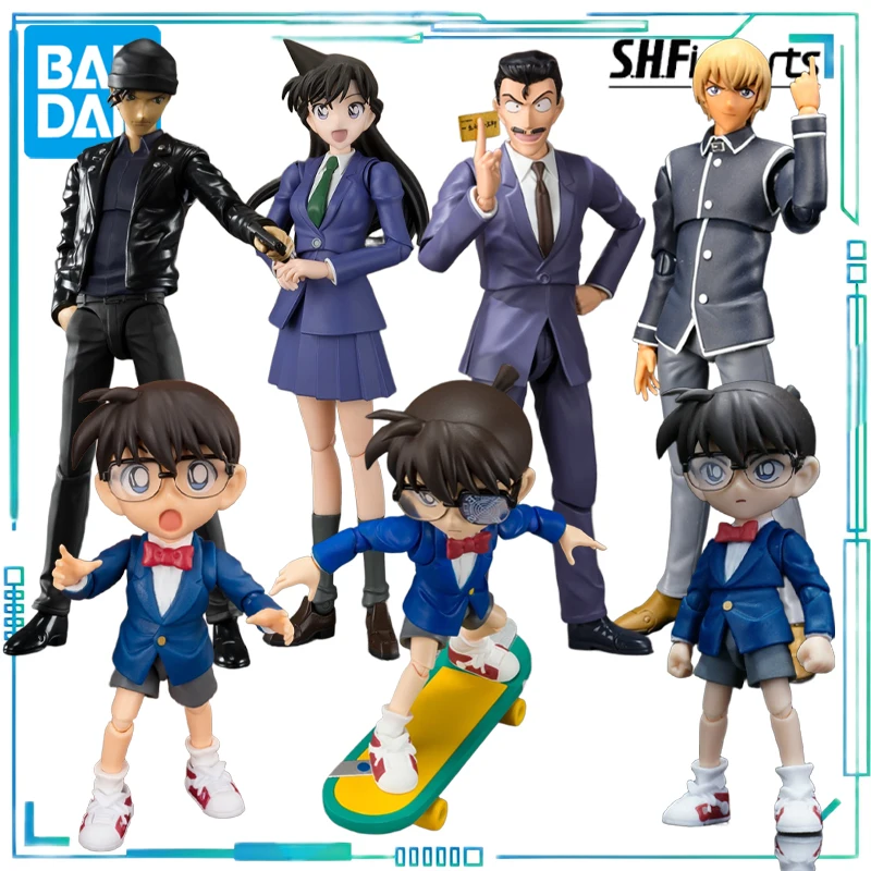 BANDAI Genuino S. H. Figuarts Serie Detective Conan Serie Edogawa Conan,Shuichi Akai,An Shi Tou,Mouri Kogoro,Mouri Lan Modelo