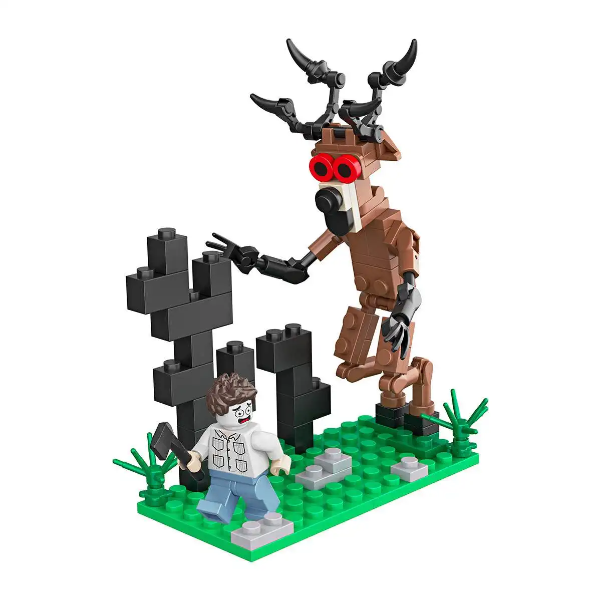 Caliente 99 noches en el bosque bloques de construcción Animal ciervo búho cabra gato mamut perder ciervo ladrillos ensamblados modelo de ensamblaje juguete para niños
