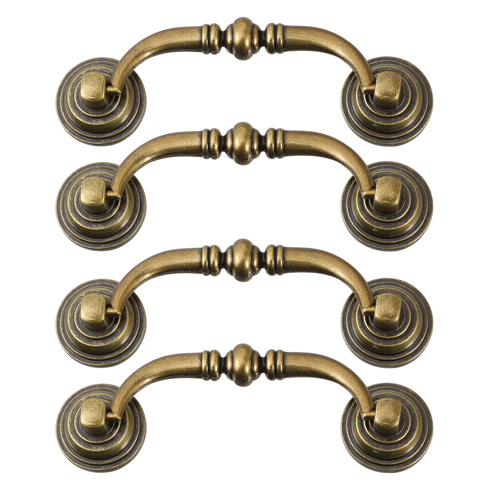 

4Pcs Zinc Alloy Drawer Pulls European Style Cabinet Handles Smooth Surface Easy Install for Dresser Wardrobe Cupboard