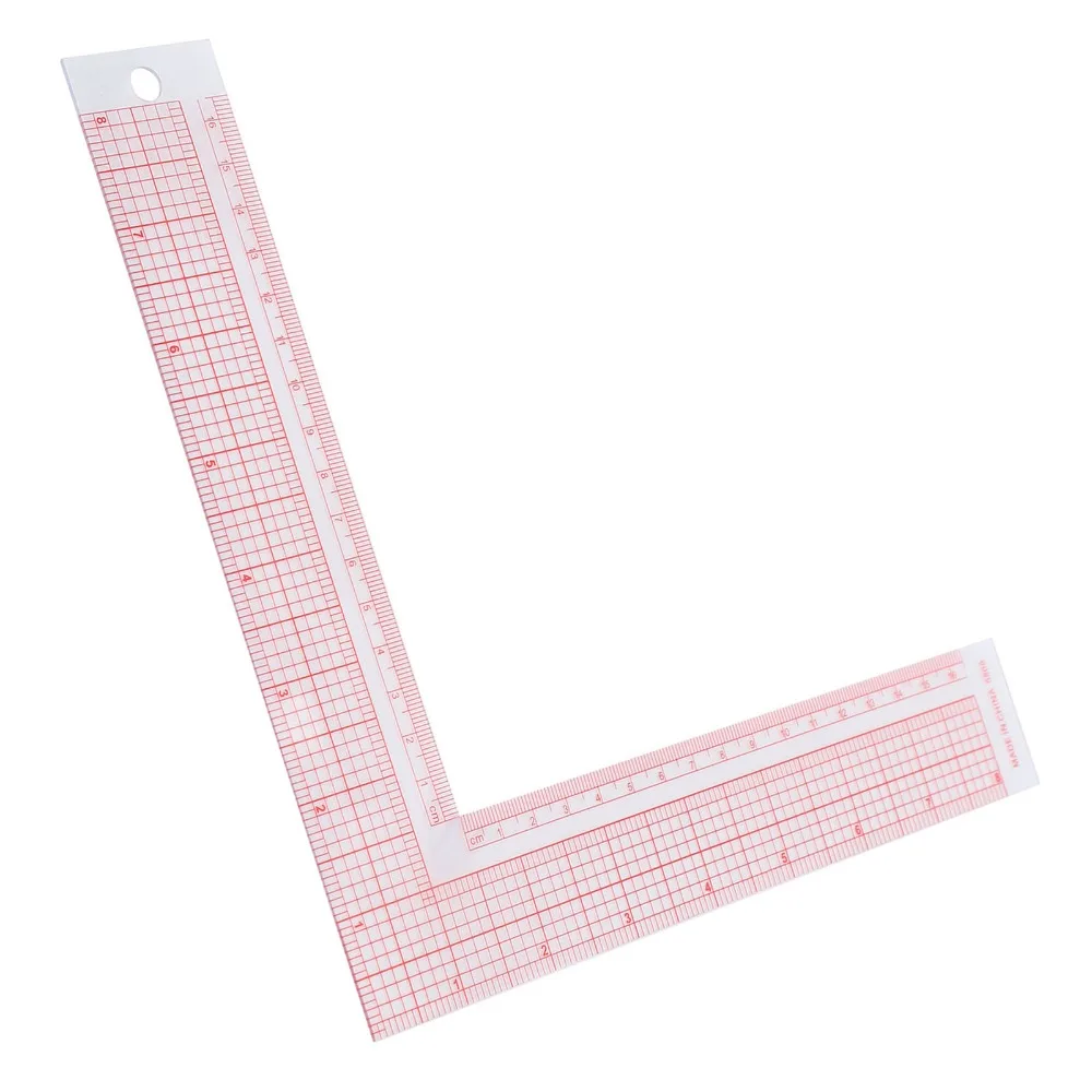 Measuring Tool 90 Degree Square Ruler Plastic Arc Line Right Angle Ruler Sewing Ruler Tailor Drawing
