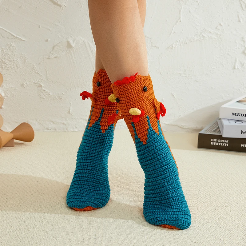 Funny Animal Socks for Adult Christmas Novelty Crocodile Floor Socks Creative 3D Chameleon Shark Socks Thick Knit 2022 Winter