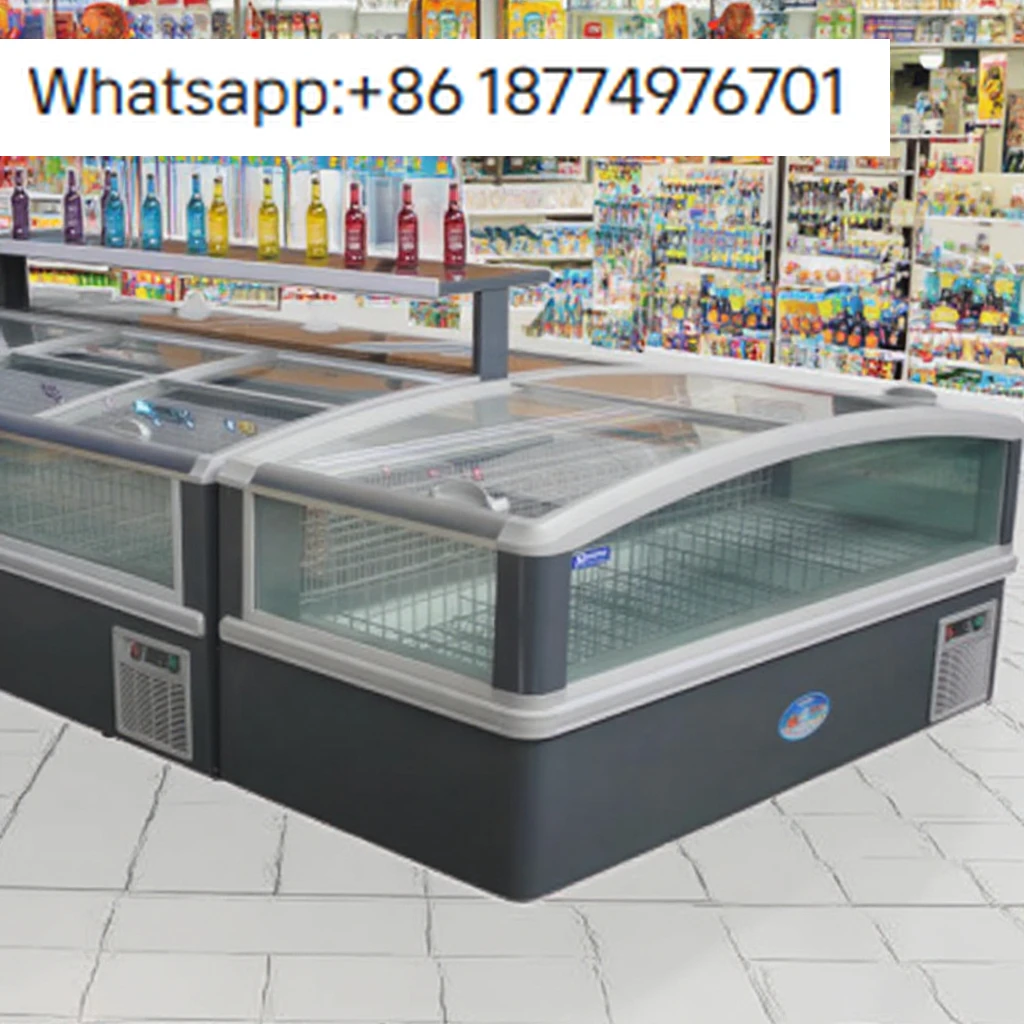 

OEM Meat and Seafood Supermarket Combination Island Freezer, Mall Island-type Air-cooled Automatic Defrosting Display Freezer.
