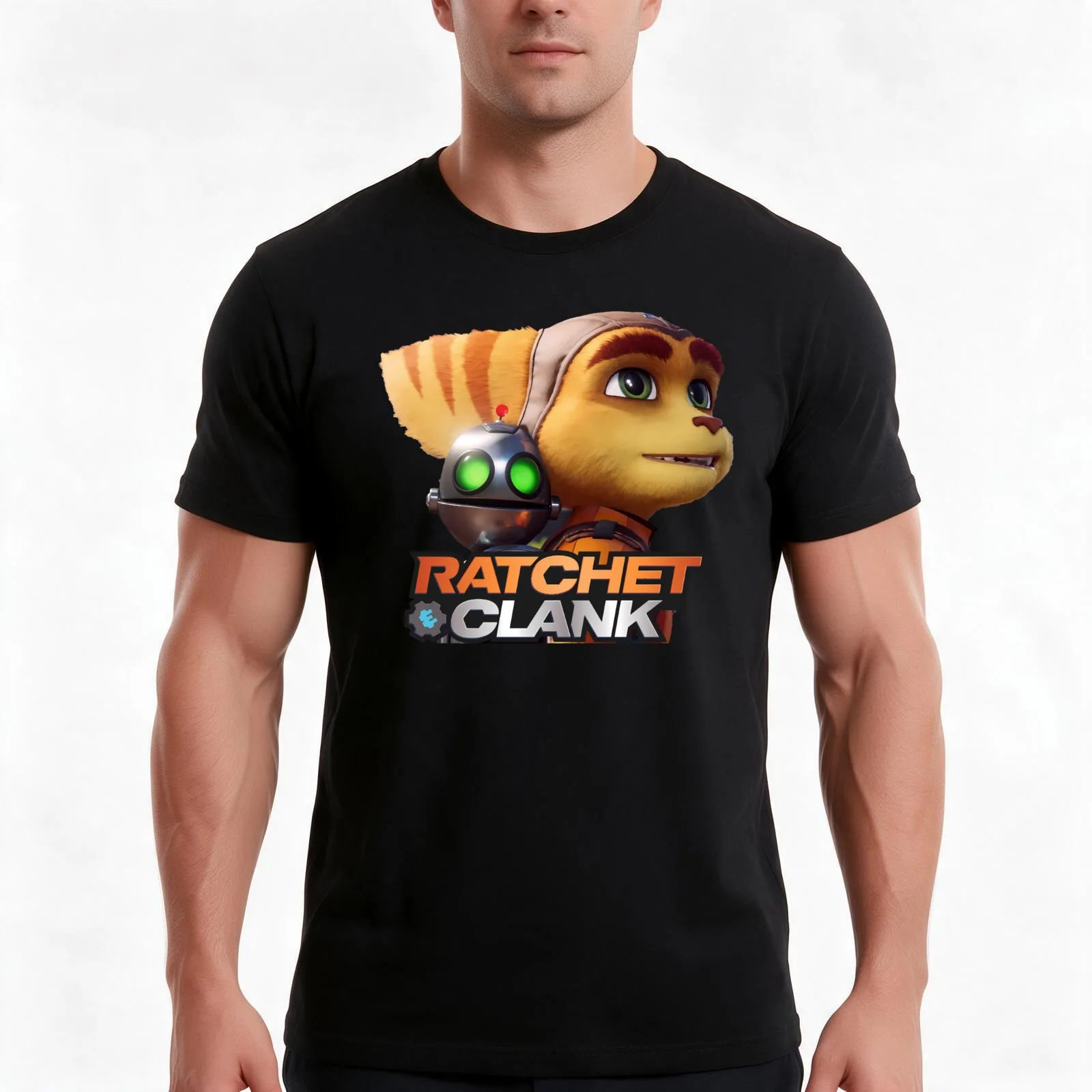 Ratchet and Clank T-Shirt Summer Casual Cotton Tee Oversized Streetwear Tops Vintage Graphic Print Loose Fit Short Sleeve