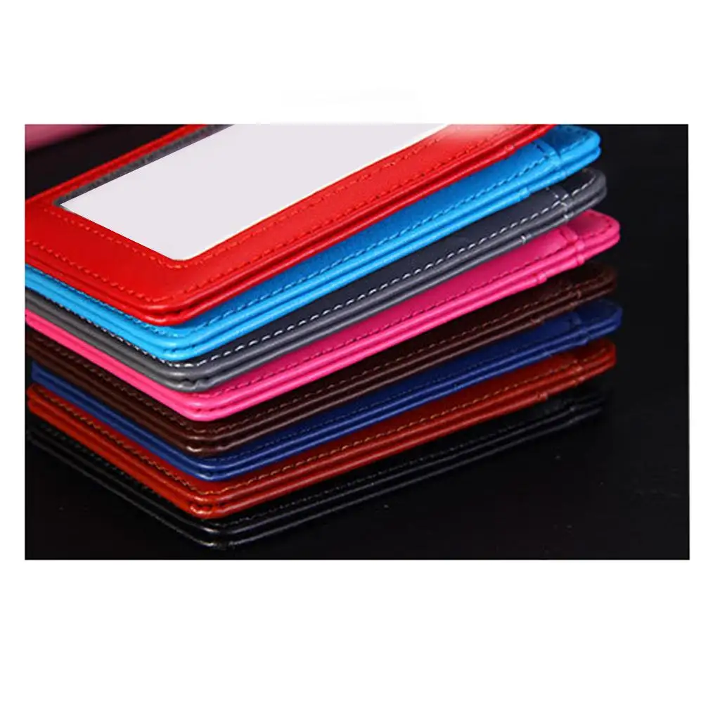 

Bus Card Holder with Lanyard Vertical Leather Id Badge Case Credit Card Sleeve for All Occasions