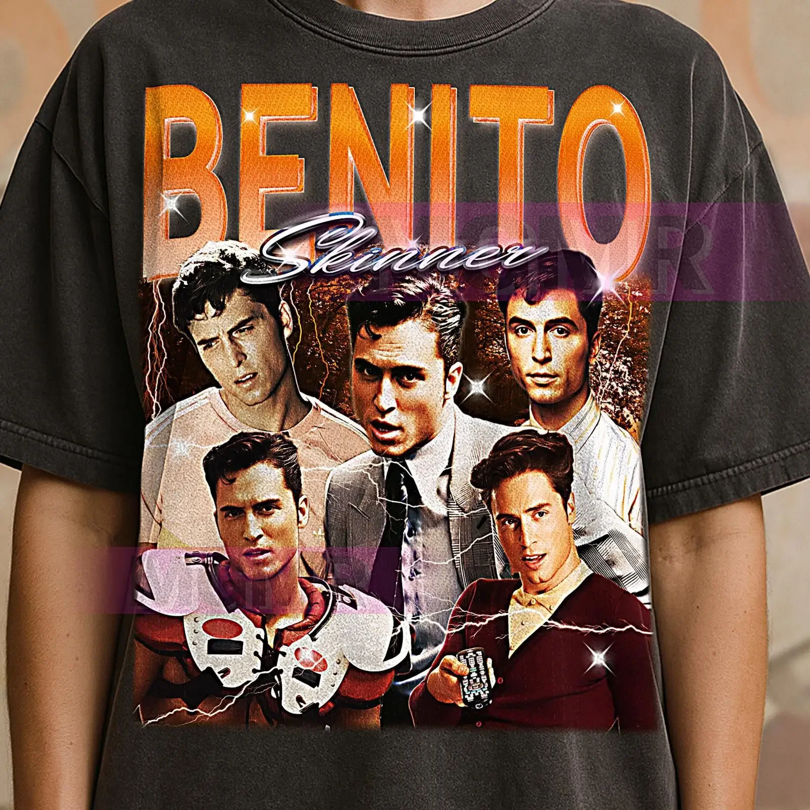 Vintage Benito Skinner 90s Retro Bootleg T Shirt Funny Comedian Influencer Throwback Casual  vintage Washed Soft