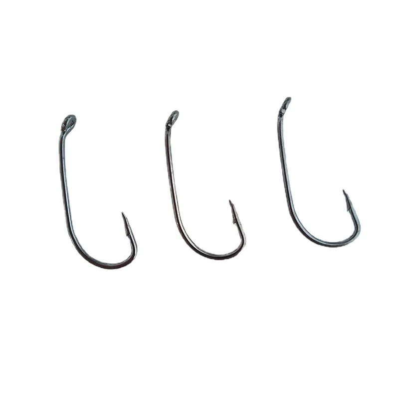 1000pcs Fishing Hooks Nymph Salmon Steelhead Streamer Fishhooks Barbed Curved Handle Nickel Fly Fishing Accessories Goods Pesca