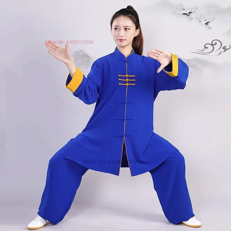 

2024 chinese tai chi uniform traditional wushu taiji morning exercise team taichi stage team performance kungfu tai chi uniform