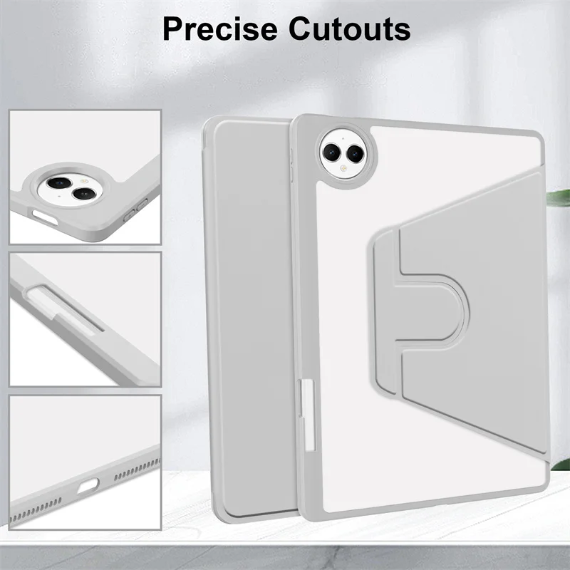 حافظة لهاتف هواوي Matepad Pro 12 2 مع حامل قلم رصاص 360 درجة دوارة من الأكريليك الصلب اللوحي لـ Matepad Pro 12.2 2025 2024