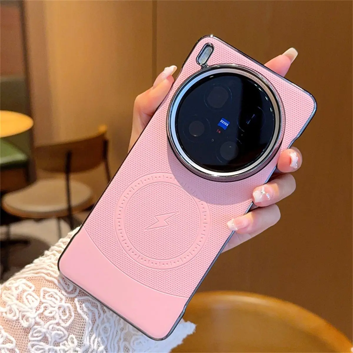 For VIVO X200 Ultra X200 Pro Mini Case New Plain Leather Magnetic Borderless Anti-drop Cover For X200S Wireless Charging Funda #2