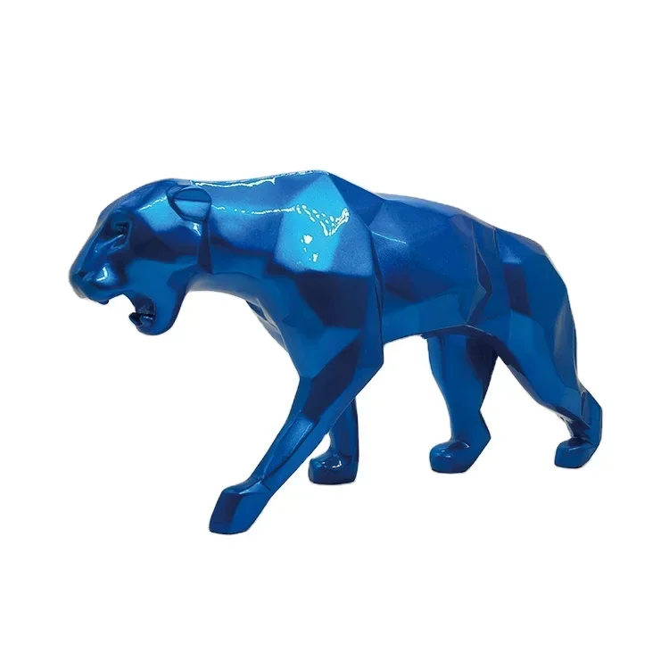 Modern Home Decoration Art Display Glass Fiber Leopard Pattern Customized Resin Leopard Pattern Sculpture 32 * 70 * 16 cm