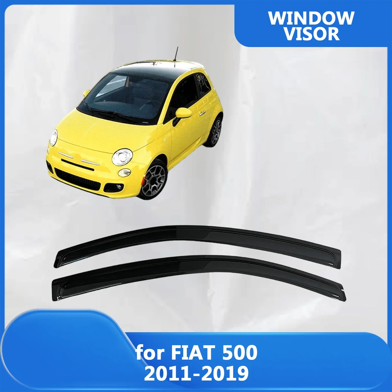 

Window Visor for FIAT 500 2011 2012 2013 2014 2015 2016 2017 2018 2019 Wind Deflectors Rain Guards Door Visor Vent Shades Rain