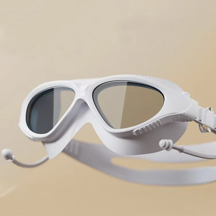 Große Schwimmbrille mit Anti-Beschlag-Beschichtung, professionelle Schwimmbrille mit hoher Auflösung, verstellbar, mit großem Sichtfeld für Herren und – Detail 3