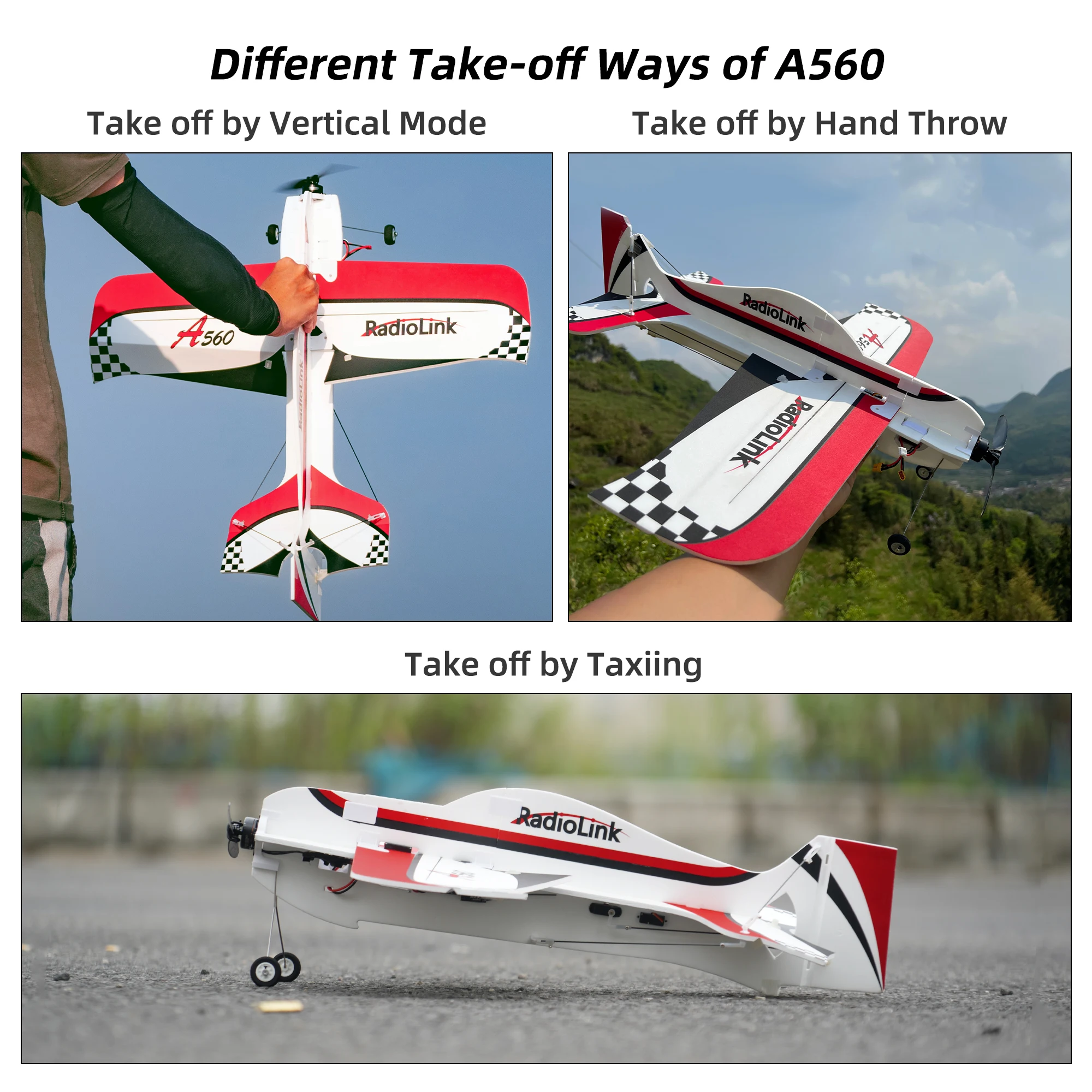 Radiolink A560 RTF or PNP RC Airplane 3D EPP 4CH Remote Control Plane 4KM Outdoor with Byme-A Gyro FC for Adult Beginners