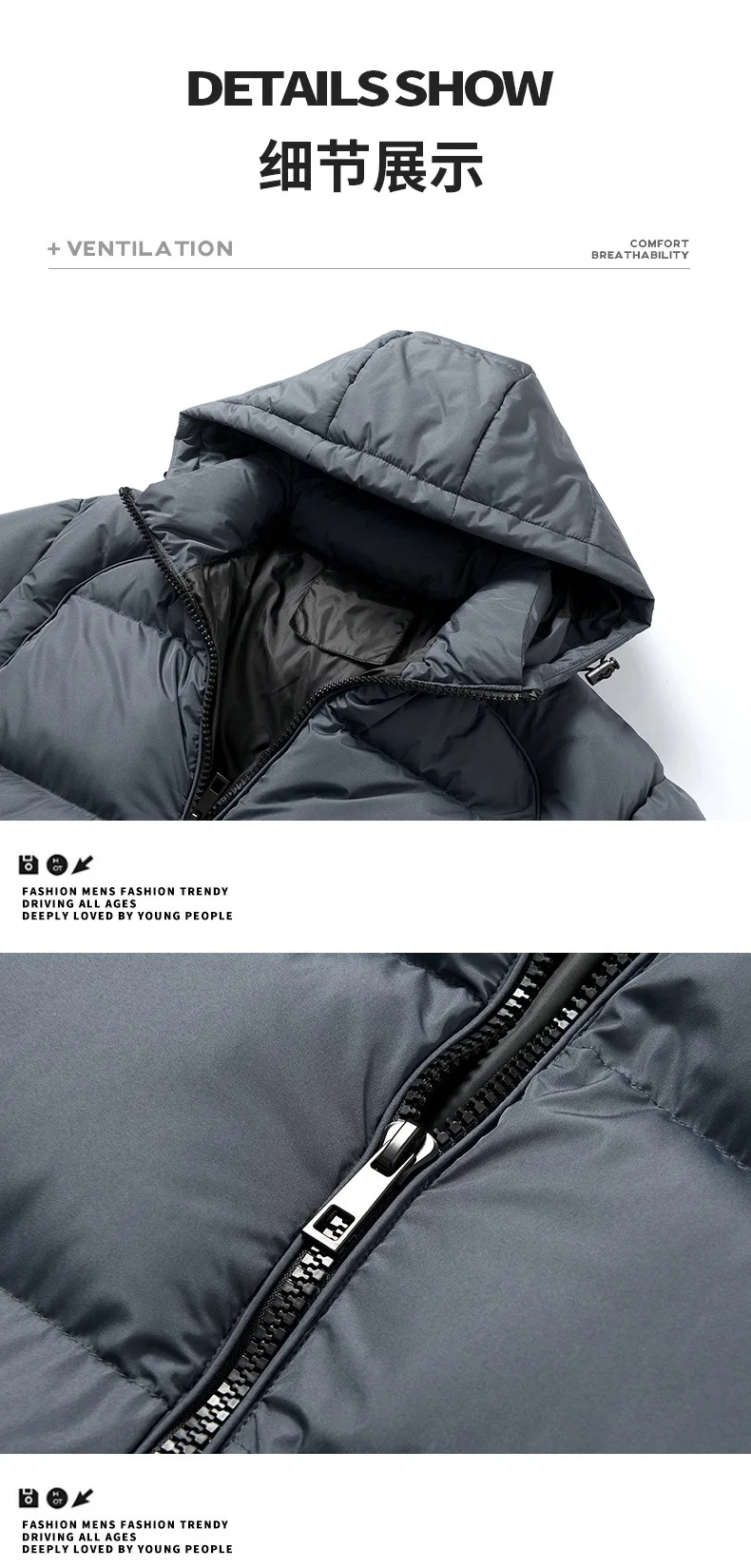 New Autumn/Winter Fashion Solid Color Thickened Warm Windproof Hooded Cotton Jacket Men's Casual Loose Sports Plus Size Coat