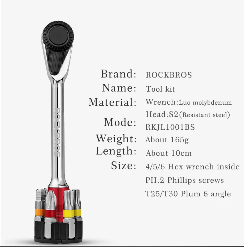 ROCKBROS Bicycle Repair Tool Kit Cycling Multifunctional Torque Wrench Bike Screwdriver MTB Road Repair Tool Sets Equipment