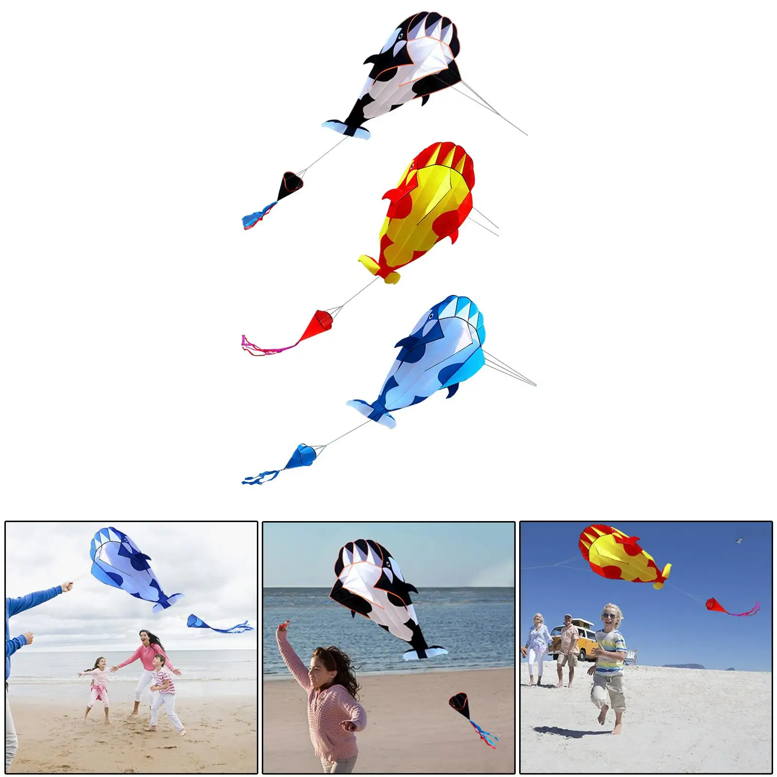 Giant Whale Kite Children Gifts with 30M Kites String Beach Kite Parafoil