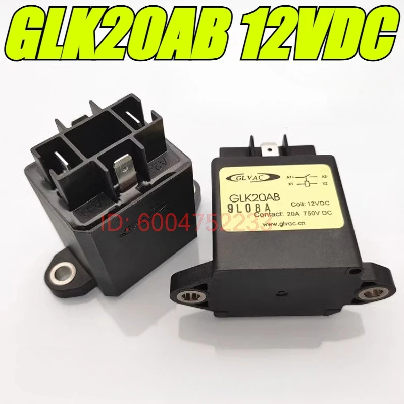 

(Абсолютно новый оригинал) 1 шт./лот, 100% оригинальное реле: GLK20AB 12VDC 20A 750VDC, автомобильное высоковольтное реле-контактор постоянного тока.