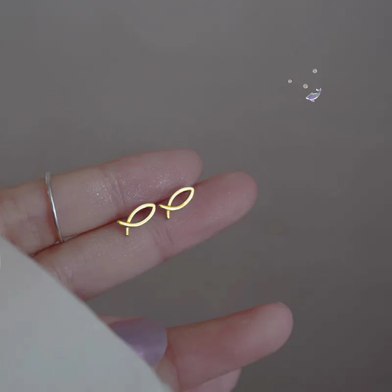 Mooie kleine oorbellen piercings vleugel hart Stud Oorbellen voor vrouwen goud kleur 925 zilveren naalden oor Stud sieraden voor tiener cadeau